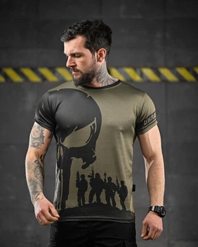 Футболка Oblivion Tactical Coolmax з принтом Punisher Soldiers олива розмір 3XL