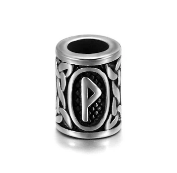 Бусина с руной Викингов для дредов, бороды и волос 8*13*5 мм Viking 1 шт/W-Wunjo