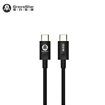 Зарядный кабель GRAVASTAR Type-C to Type-C 5A, прочный прорезиненный, 1.5м, чёрный