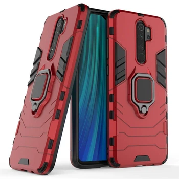 Чехол Iron Ring для Xiaomi Redmi Note 8 Pro противоударный бампер с подставкой кольцом Red