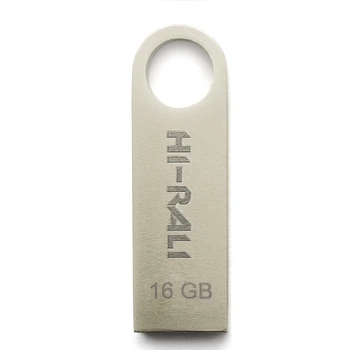 Флеш-накопитель Hi-Rali Shuttle Series 16 ГБ, USB-A 2.0, металлический корпус, серебристый