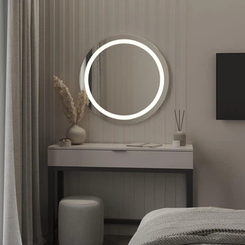 Сучасне дзеркало з LED-підсвіткою у ванну, спальню або вітальню Монако 500, Кнопкове управління