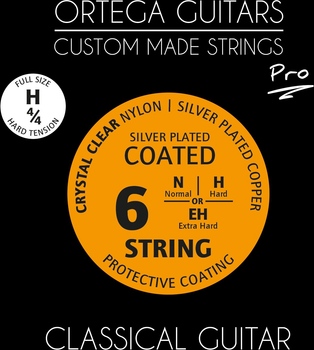 Струны для классической гитары Ortega Custom Pro Coated Crystal Nylon NYP44H Hard Tension (R128662)