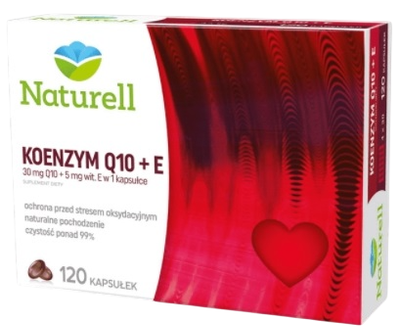 Дієтична добавка Naturell Коензим Q10 30 мг + Вітамін E 120 капсул (5907377137085)
