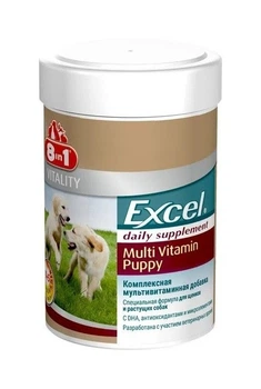 Вітаміни 8 в 1Excel Multi Vitamin таблетки 100 шт для цуценят комплексна мультивітамінна добавка