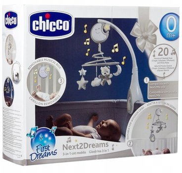 Карусель на ліжечко Chicco First Dream Next2Dreams 3 в 1 Бежева (8058664051946)