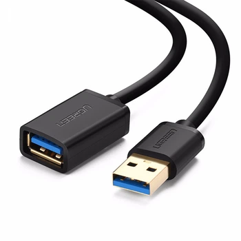 USB кабель удлинитель Ugreen USB 3.0 US129 (AM / AF штекер - гнездо, Черный, 1,5м)