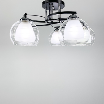Люстра потолочная Light House LNF-17523/5С BK черная с двойным плафоном