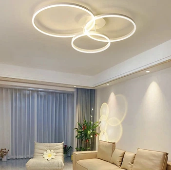 Стілова LED люстра в білому кольорі на 3 кільця Line.FA 8008/3 WH