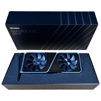 Дискретна відеокарта nVidia GeForce RTX 3070 Founders Edition, 8 GB GDDR6, 256-bit / 1x HDMI, 3x DisplayPort / Коробка / (900-1G142-2510-000) б/в