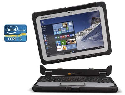 Защищенный нетбук-трансформер Б-класс Panasonic Toughbook CF-20 MK2 / 10.1" (1920x1200) IPS Touch / Intel Core i5-7Y57 (2 (4) ядра по 1.2 - 3.3 GHz) / 8 GB DDR3 / 256 GB SSD / HD Graphics 615 / WebCam / Win 10 Pro б/у