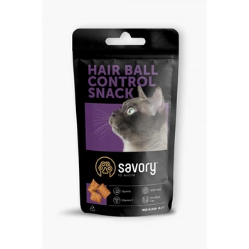 Хрумкі ласощі Savory Cats Snacks Pillows Hair Ball Control для дорослих котів подушечки для виведення шерсті 60 г (4820232631485)