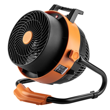 Теплова гармата електрична Neo Tools, 2в1, 2.4кВт, 35-50м кв, 460м куб/год, цифрове регулювання, чорно-помаранчевий
