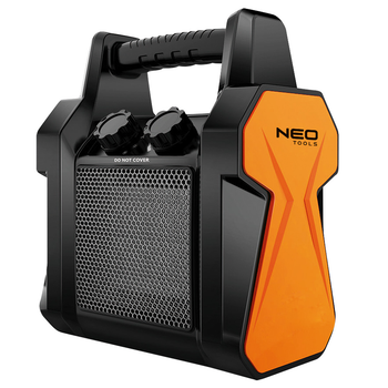 Теплова гармата електрична Neo Tools, 3кВт, 30м кв, 210м куб/год, керамічний нагрів. елемент (PTC), переносна, чорний