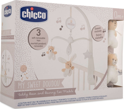 Карусель на ліжечко Chicco My Sweet Doudou Ведмедик і Кролик (8058664104574)
