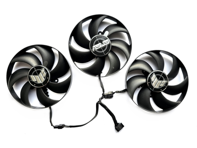 Вентилятор кулер Champion для видеокарты ASUS RTX 4080 4090 RX 7900 XTX TUF Gaming (orgnl) 104 мм 7-pin CF1015U12D (T129215SU FD10015M12D) комплект 3 шт (№516)