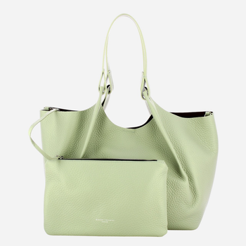Zestaw (torebka shopper + kosmetyczka) damski skórzany
