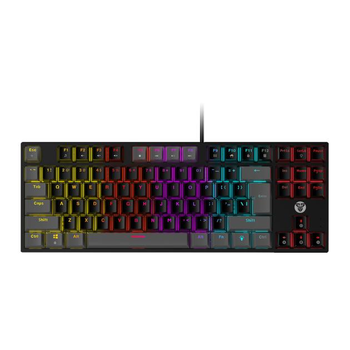 Игровая Клавиатура Fantech ATOM MK876V2 Blue Switch технология Anti-Ghosting для 25 клавиш,RGB подсветка Black/Gray
