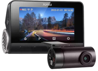 Автомобільний відеореєстратор комплект Xiaomi 70mai Dash Cam A810 з GPS HDR 4K Global + камера заднього виду Rear Cam RC12 (керування зі смартфону)