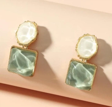 Серьги женские бижутерия jeweston Зеленые молочные