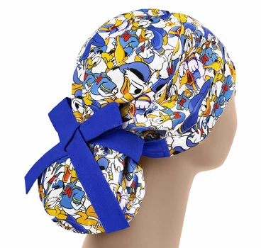 Медична шапочка жіноча PonyTopHat універсальна принт Дональд Дак