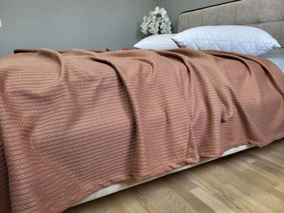 Покрывало Молочный шоколад, Пике Косичка 140*220