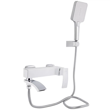Cмеситель для ванны однорычажный с коротким изливом Q-TAP Swan Cascada хром латунь QTSWA260CRW45569