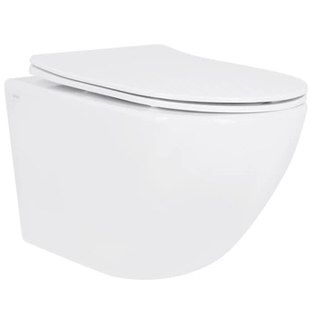 Унитаз подвесной безободковый белый Q-TAP Jay с сиденьем с микролифтом QT07335175W