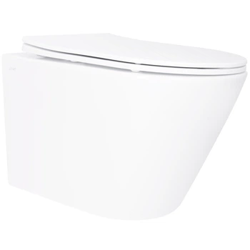 Унитаз подвесной безободковый белый Q-TAP Swan с сиденьем с микролифтом QT16335180W