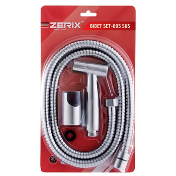 Набор для гигиенического душа Zerix BIDET SET-005.SUS из нержавеющей стали SUS304 упаковка блистер (ZX5860)