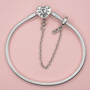 Браслет (основа) для шармів Pandora з ланцюжком, Love forever, 20см