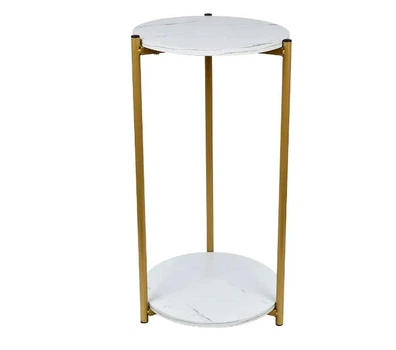 Стіл журнальний Stenson 2 яруса 30*30*60 см, білий