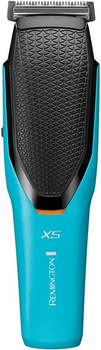 Машинка для стрижки Remington Power X Series X5, мережа+акум., роторний мотор, насадок-4, сталь, чорно-бірюзовий