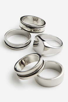 Каблучка 5 пар H&M 271195228 L/21mm Срібний
