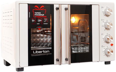 Електрична піч Liberton LEO-500 White (50л + гриль +конвекція + рожен)