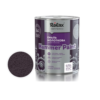 Эмаль молотковая Rolax Hammer Paint 0.75л Бордовая