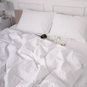 Простынь на резинке MirSon Royal Soft Stripe 30-0023 Snow Joy 180x200 см (2200011305325)