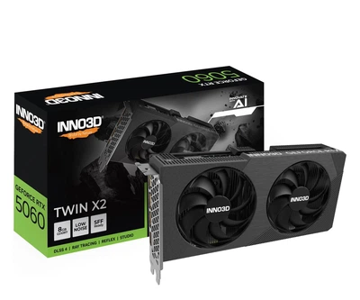 Видеокарта INNO3D GeForce RTX 5060 Twin X2 8GB GDDR7 DLSS4 (N50602-08D7-195071N) EU