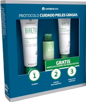Zestaw do pielęgnacji twarzy Cantabria Labs Biretix Żel oczyszczający 75 ml + Tonik do twarzy 30 ml + Krem-fluid do twarzy z filtrem SPF 50 ml (ZES8436574364422)