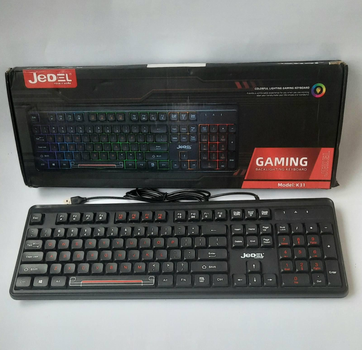 Проводная игровая компьютерная клавиатура с подсветкой JEDEL K31 черная