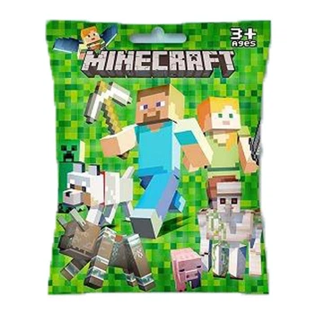 Игрушка фигурка Майнкрафт в пакете, герои пиксельного мира Minecraft + 3 коллекционные карты.