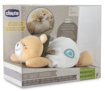 Miękka pluszowa przytulanka termofor Chicco My Sweet Doudou z woreczkiem z solą Miś (8058664177035)