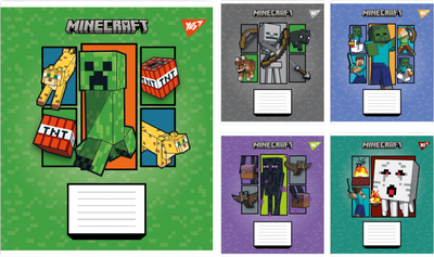 Набір зошитів учнівських YES Minecraft Arrows A5 18 аркушів у клітинку x 25 шт (4823092291714)