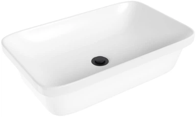 Раковина Helmken 37060000 60 см белая + донный клапан Click-Clack черный матовый