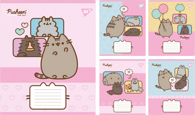 Набір зошитів учнівських YES Pusheen Funny A5 18 аркушів у лінію x 25 шт (4823092292049)