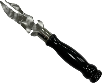 Вилка Metalzavod с деревянной ручкой для снятия мяса 280х2 мм Черная (VLK-2MM-BL)