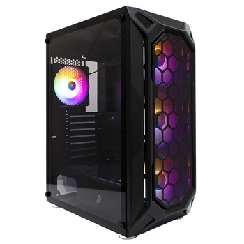 Корпус 1stPlayer X6-BK-4F1 Black без БП