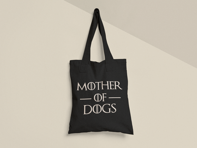 Эко сумка шоппер с принтом Mother of dogs 38х40см Черная