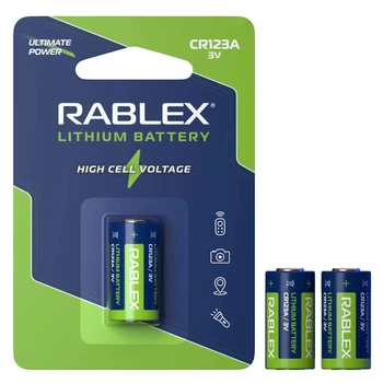 Батарейка літієва Rablex CR123A 3V/1500mah на блістері 1шт