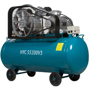Компрессор воздушный Hyundai HYC 55200v3 (4 кВт, 573 л/хв, 200 л) масляный 2-цилиндровый (26085)